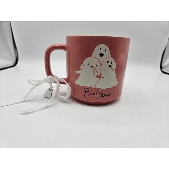 Halloween Mug Ghosts Pink Boo Crew Ghost Charm 18‎ oz NEW - Picture 9 of 9